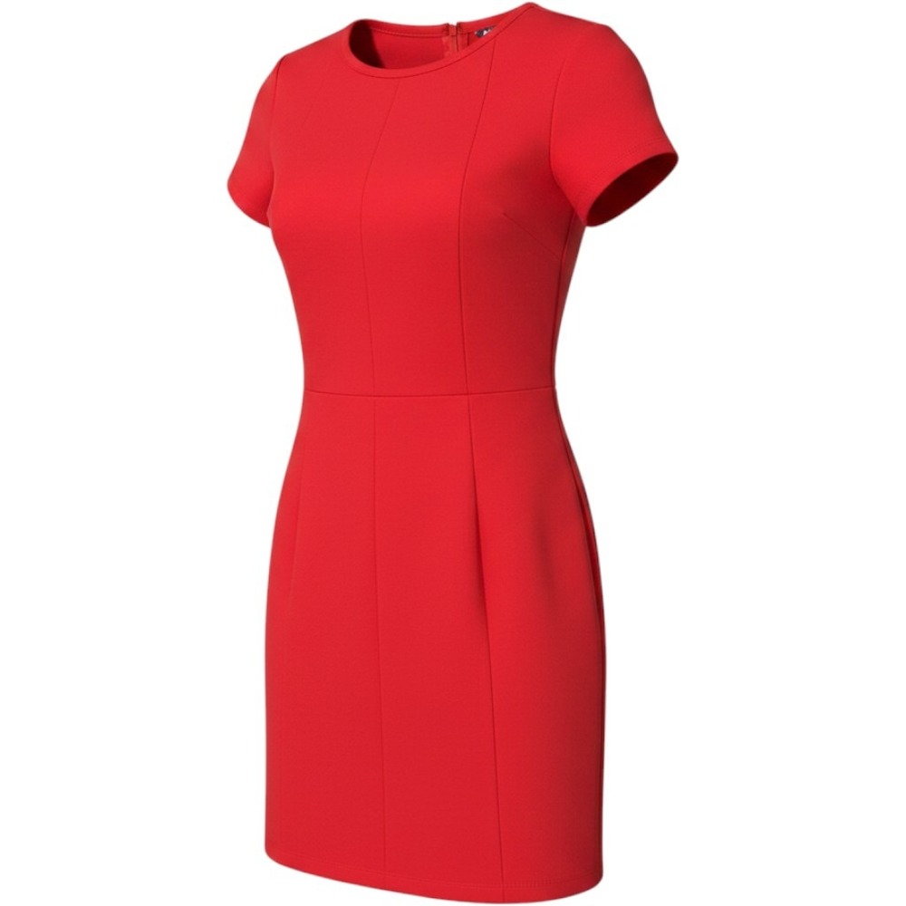 Brooks Brothers Fleece Womens XL Red Short Sleeve Sheath Dress Tailored Career